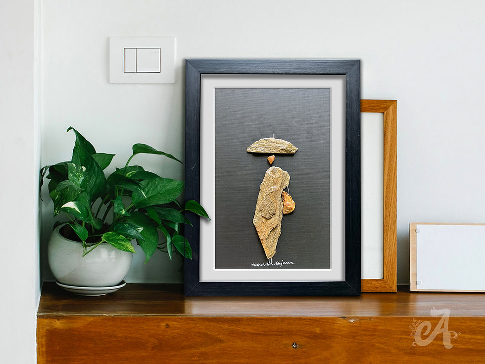 Thumbnail: Woman with umbrella Pebble Art