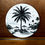 Thumbnail: Beach with Coconut Tree B&W Sketch Round Wall Art for Home Decor