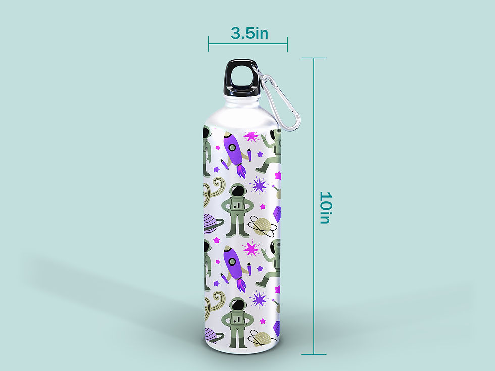 Thumbnail: Space pattern Astronauts Printed Aluminum Sipper Bottle