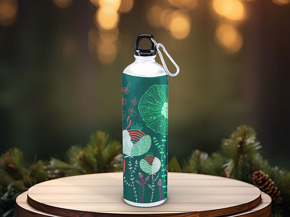 Thumbnail: Floral Art Printed Aluminum Sipper Bottle