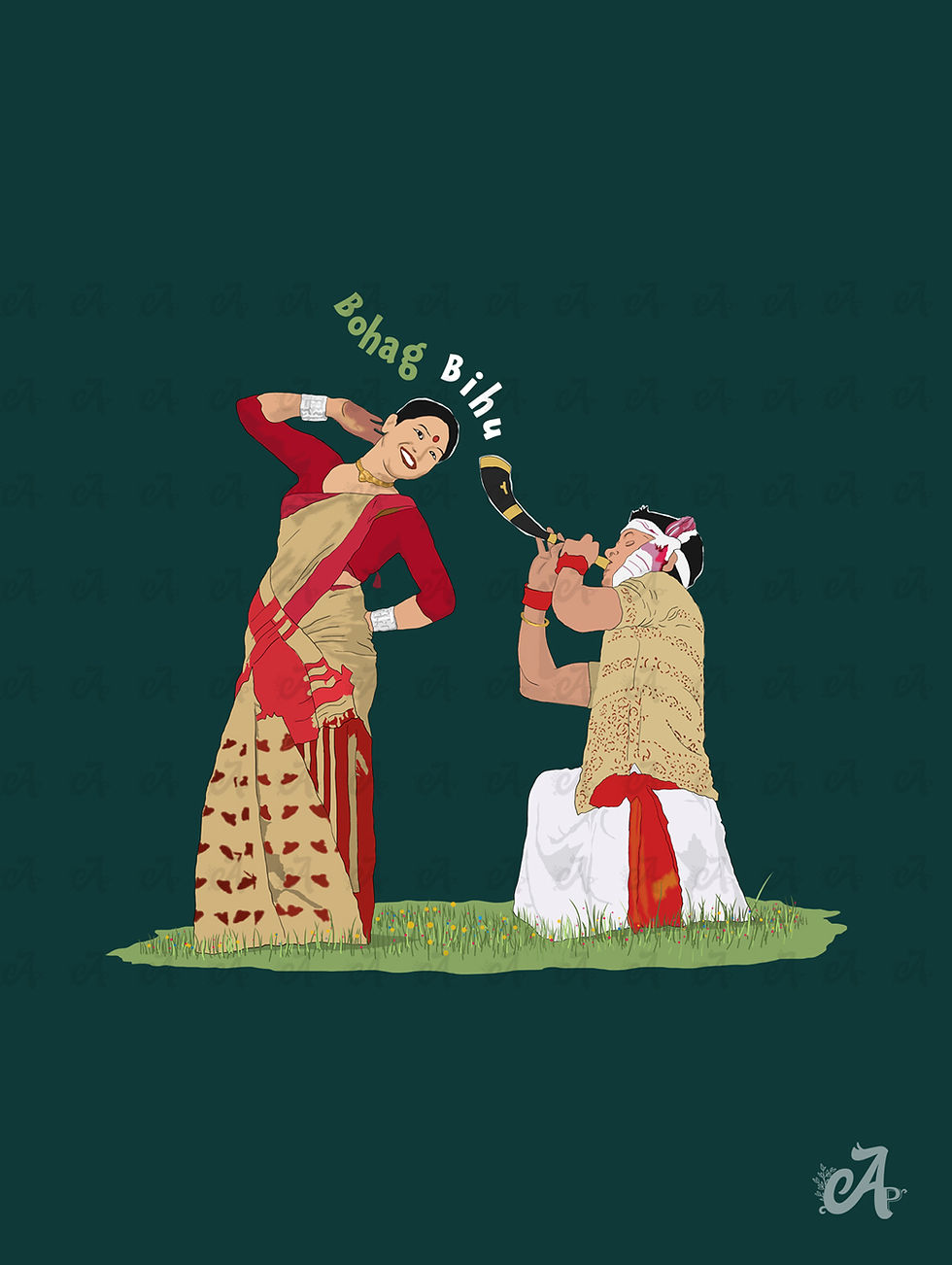 Thumbnail: Bihu Dance Graphic Printed unisex T-Shirt