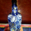 Thumbnail: Hand Painted Alpana Art Blue Bottle Art with Decorative Lights