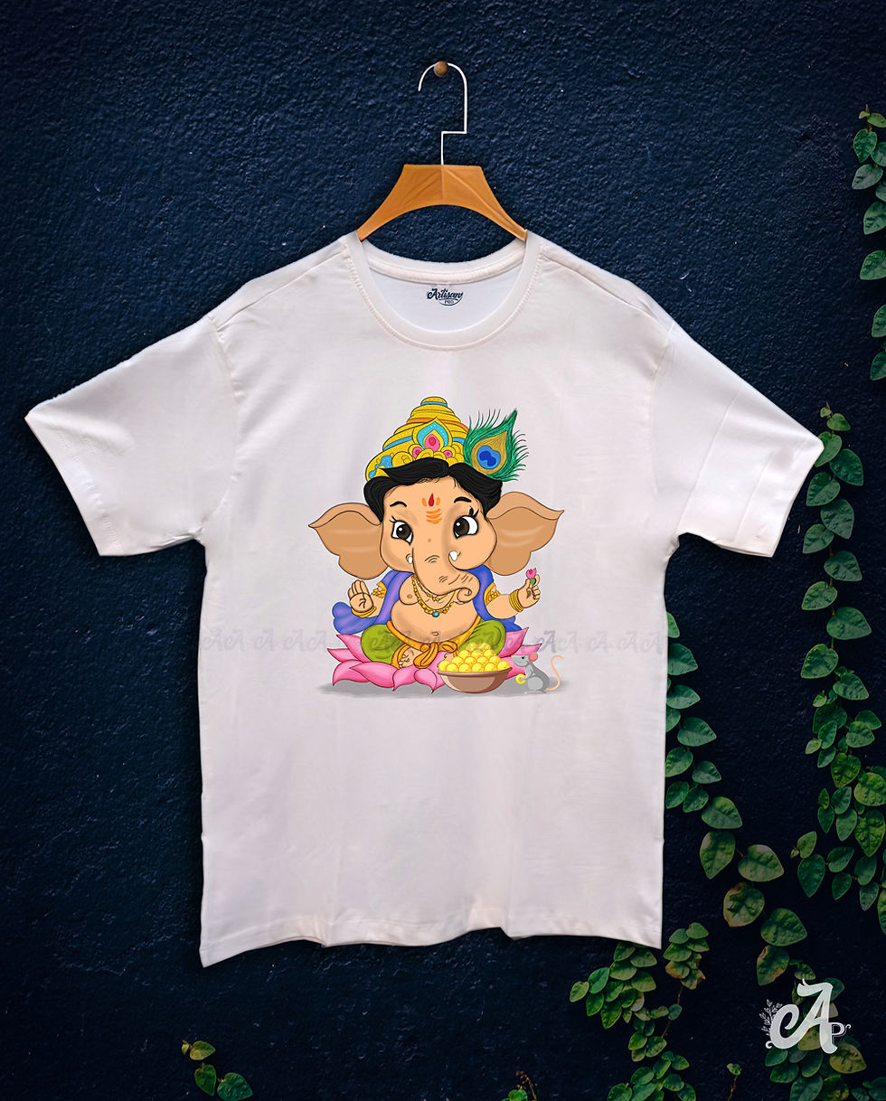 Thumbnail: Baal Ganesha Graphic Printed unisex T-Shirt