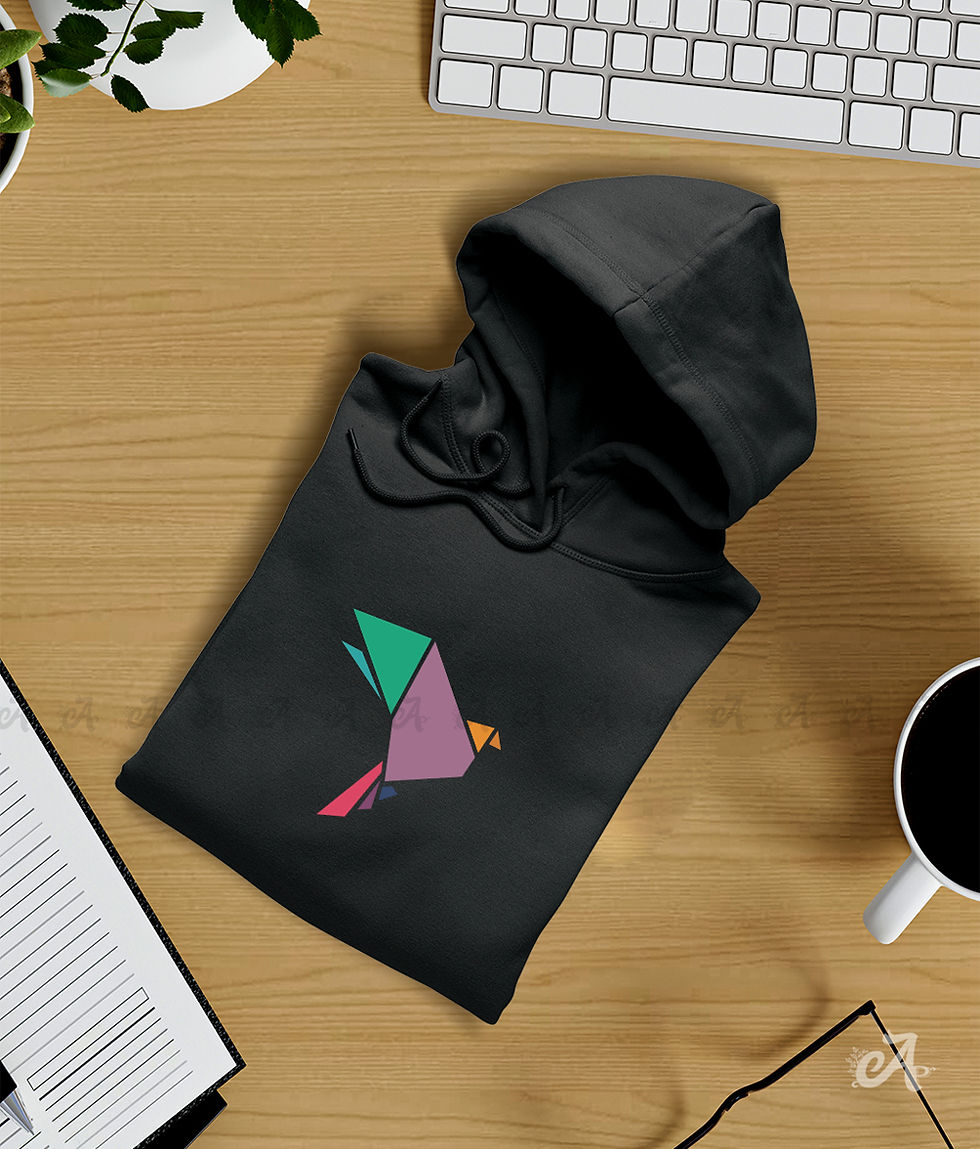 Thumbnail: Origami Bird Unisex Graphic Hoodie