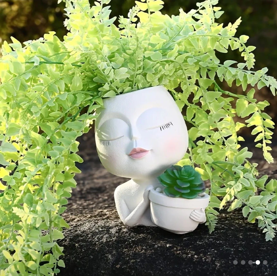 Miniatura: Face Pot Decorative Planter for Indoor Outdoor Plants