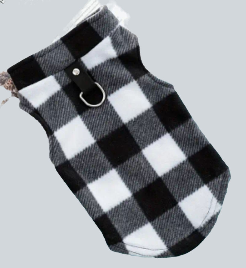 Warm Plaid Fleece Harness Vest