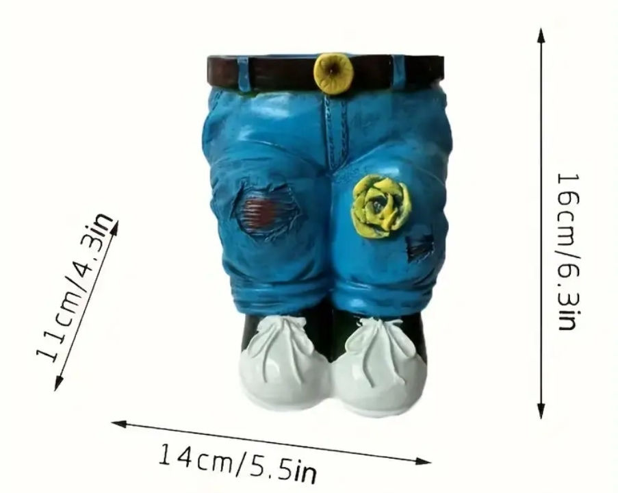 Thumbnail: Denim Jeans Style Resin Planter  Quirky Garden