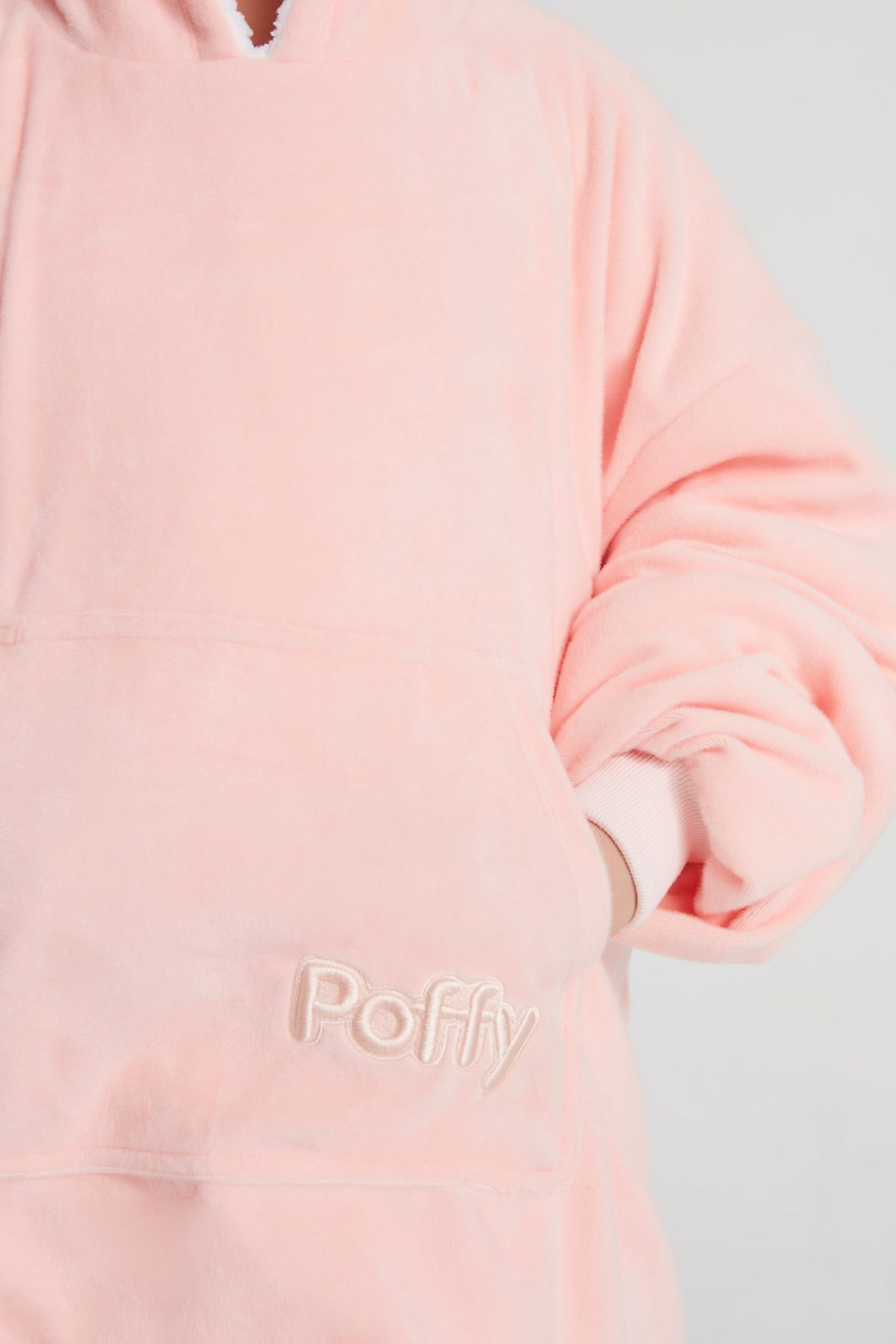 Thumbnail: POFFY Çocuk Oversize Giyilebilir Battaniye Unisex  Sweatshirt - Açık Somon