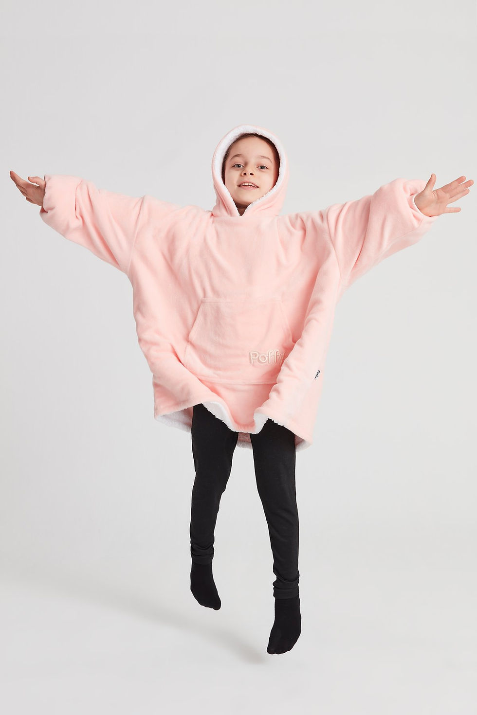 Thumbnail: POFFY Çocuk Oversize Giyilebilir Battaniye Unisex  Sweatshirt - Açık Somon