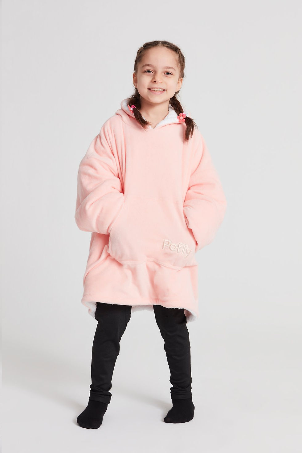 Küçük resim: POFFY Çocuk Oversize Giyilebilir Battaniye Unisex  Sweatshirt - Açık Somon