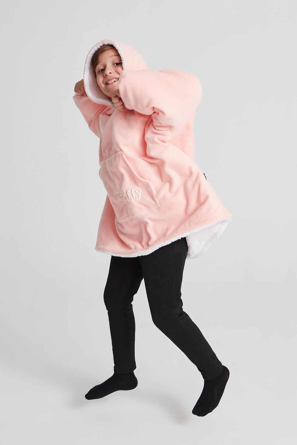 Küçük resim: POFFY Çocuk Oversize Giyilebilir Battaniye Unisex  Sweatshirt - Açık Somon