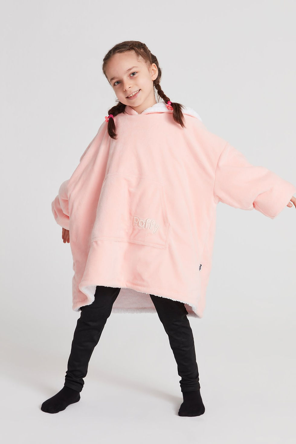 Küçük resim: POFFY Çocuk Oversize Giyilebilir Battaniye Unisex  Sweatshirt - Açık Somon