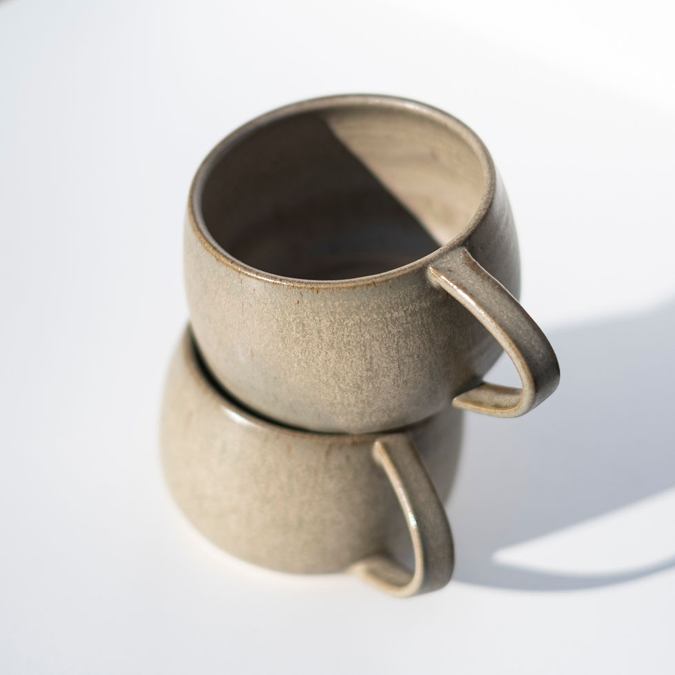 Miniaturbild: 2er Set Henkeltasse bauchig "Olive"