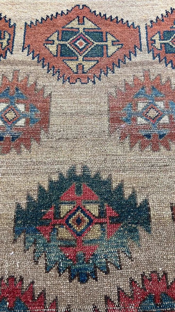 Thumbnail: Antique Heriz Rug, Camel Color Heriz Rug, 3'1"x 3'10" Wool