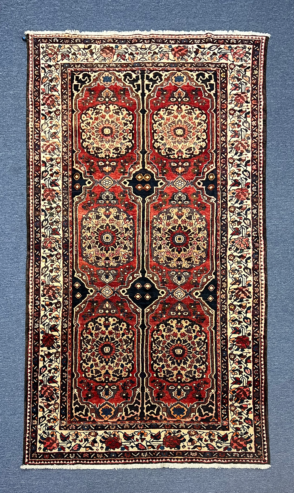 Thumbnail: Vintage Bakhtiar Rug, 5' x 10' Wool Tribal Rug, Vegetable Dye Wool Rug, Wool Rug