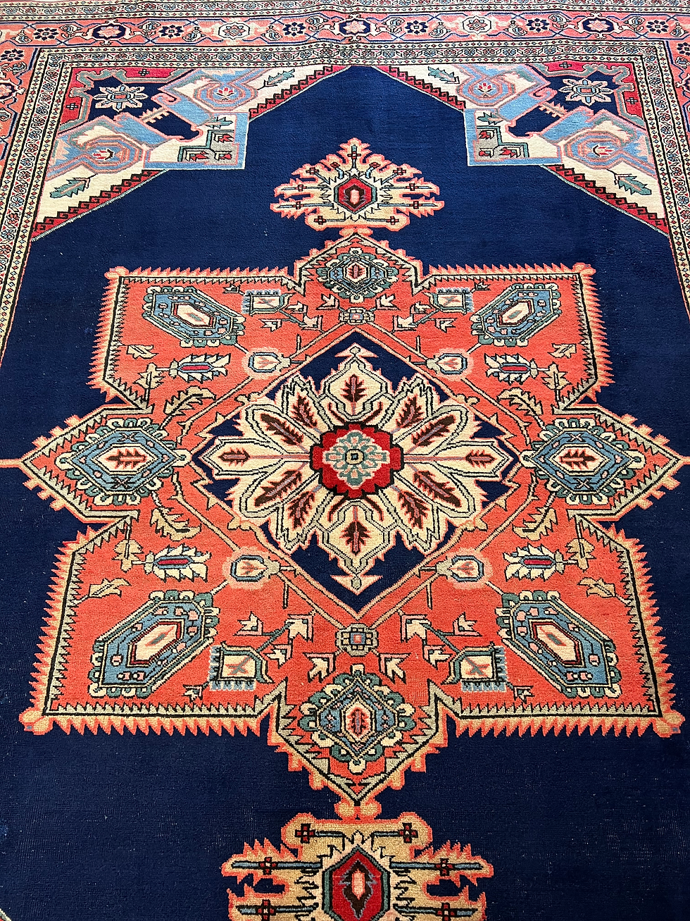 Thumbnail: Antique Tabriz / Ardabil Persian Rug, Wool Antique Persian Rug, Blue Persian Rug