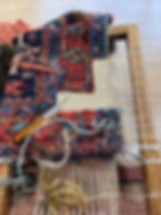 Weaving corner of a damage rug, rug damage by pet, pet rug damage