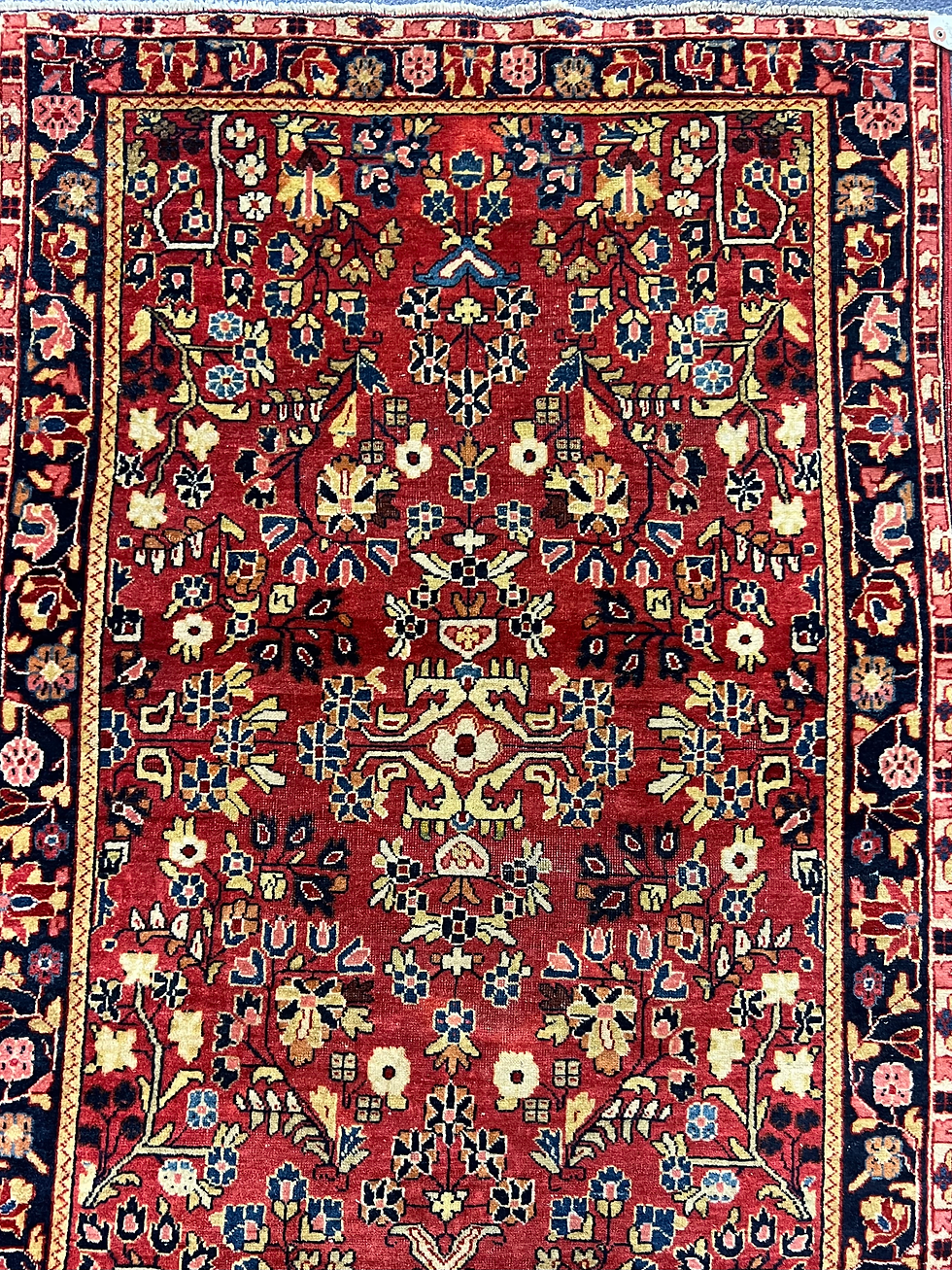 Thumbnail: Antique Persian Sarouk, Red Sarouk Rug, Floral Red Rug, 3'2" x 5" Rug