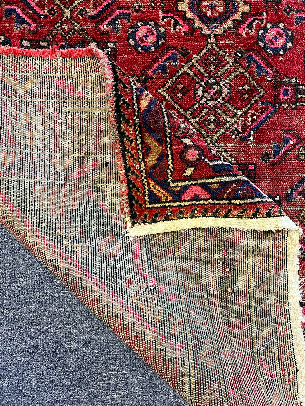 Thumbnail: Hamadan Vintage Rug, 56" x 86" Wool Handmade Rug, Wool Rug, Geometric Rugs
