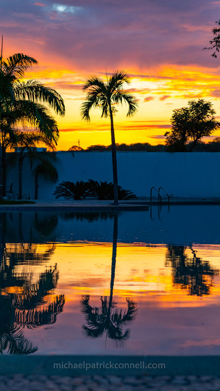 Sunset Over the Pool