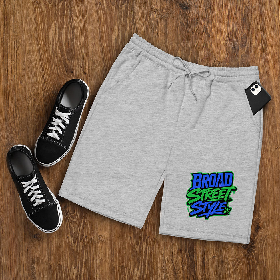 Thumbnail: Broad Street Style™️ DTG Print Men's Fleece Shorts | Independent Trading Co.