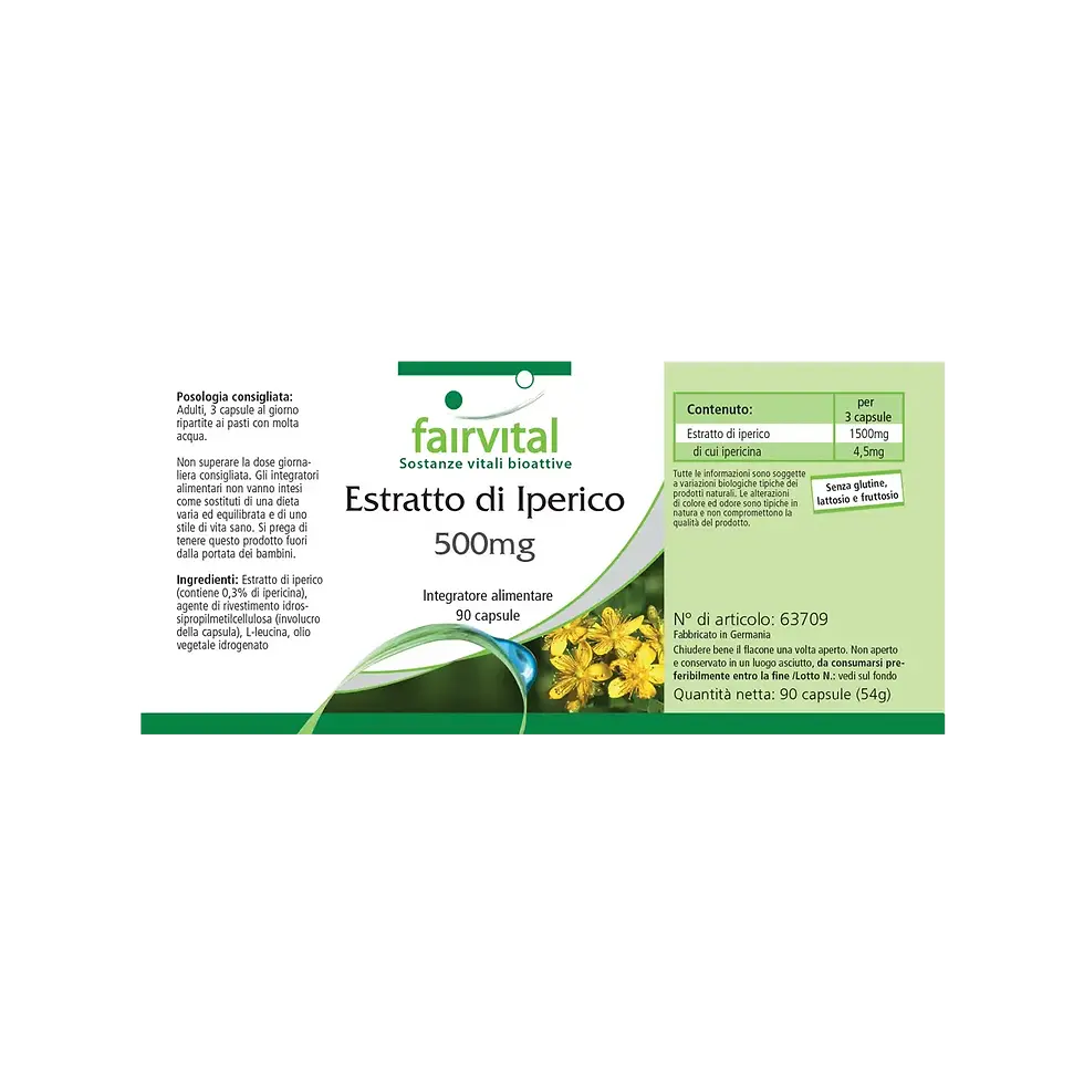 Miniaturbild: Johanniskraut-Extrakt 500mg mit Hypericin 90 Kapseln