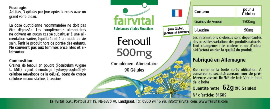 Fenchon Fenchel 500mg 90 Kapseln | NATURSCHÄTZE