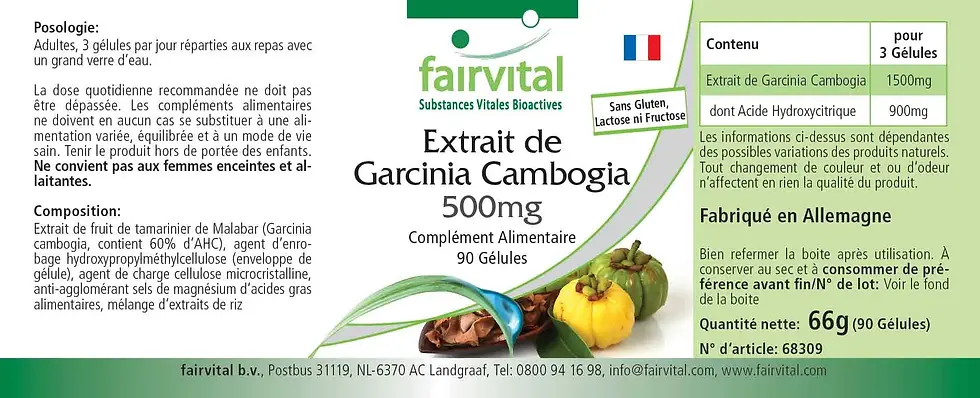 Miniaturbild: Garcinia Cambogia Extrakt 500mg 90 Kapseln