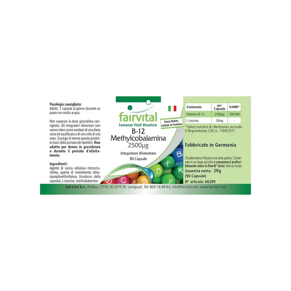 Miniaturbild: B-12 Methylcobalamin 2500µg 90 Kapseln