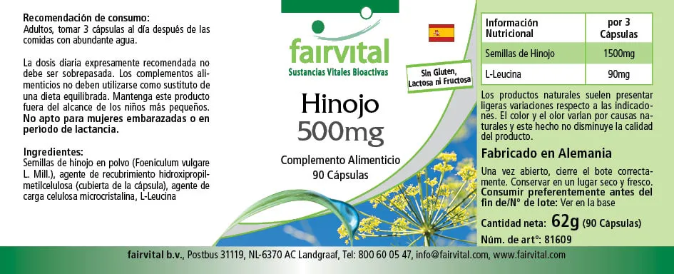 Fenchon Fenchel 500mg 90 Kapseln | NATURSCHÄTZE