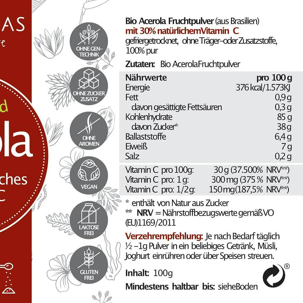 Miniaturbild: Acerola Bio Pulver