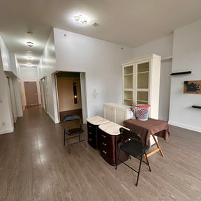 New westminster apartment interior painted in off-white
