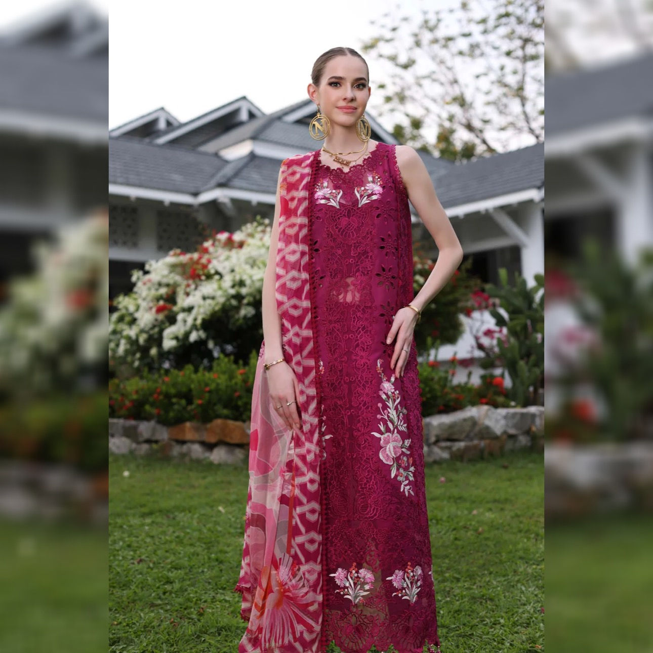 Noor By Saadia Asad Luxury Chikankari Lawn'24 10A