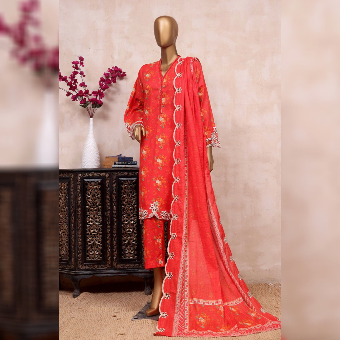 Sadabahar Ready to Wear 03 Cutwork Embroidered Cambric 3pc Suit