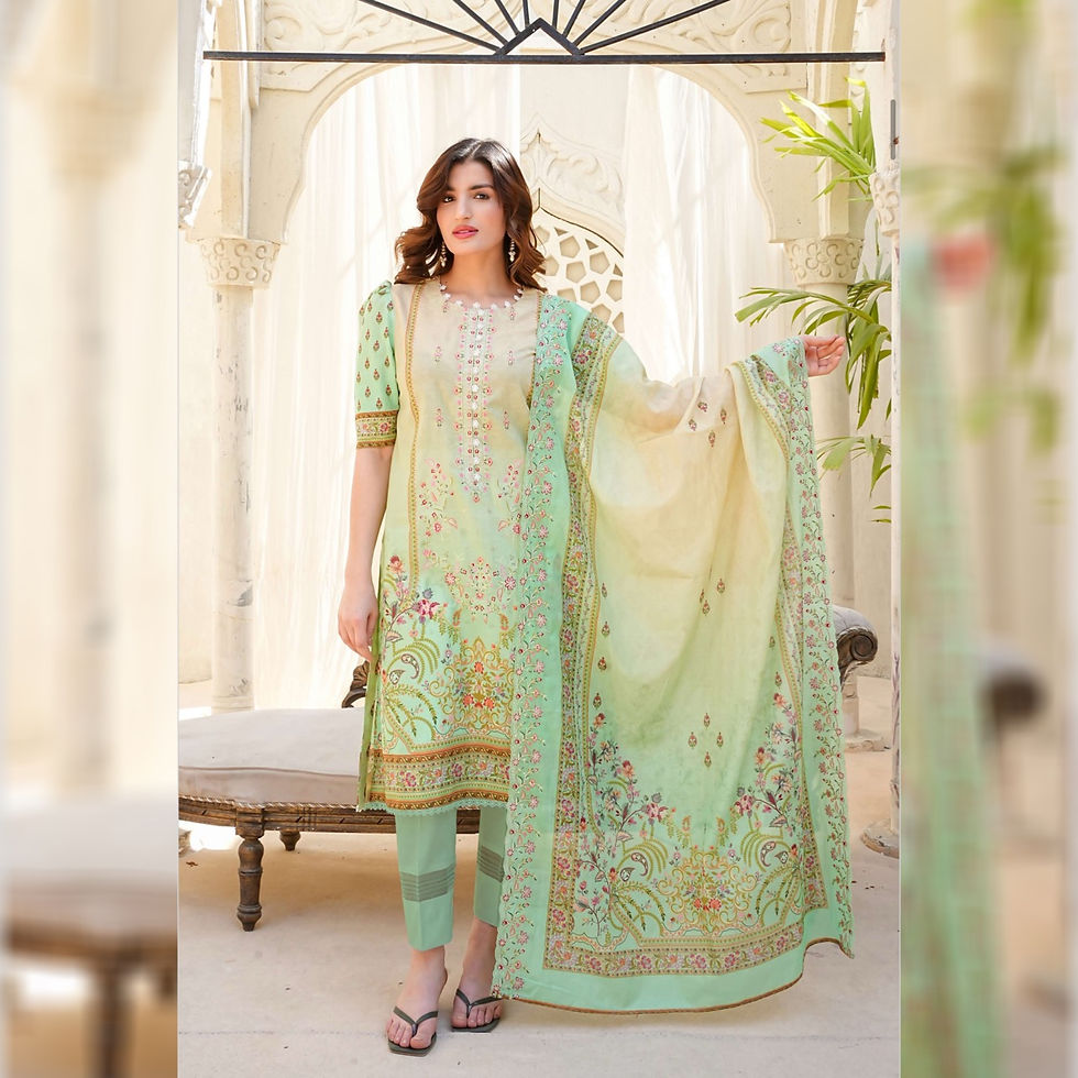 Kayseria By Jaffrani Textile - Pistachio Lagoon