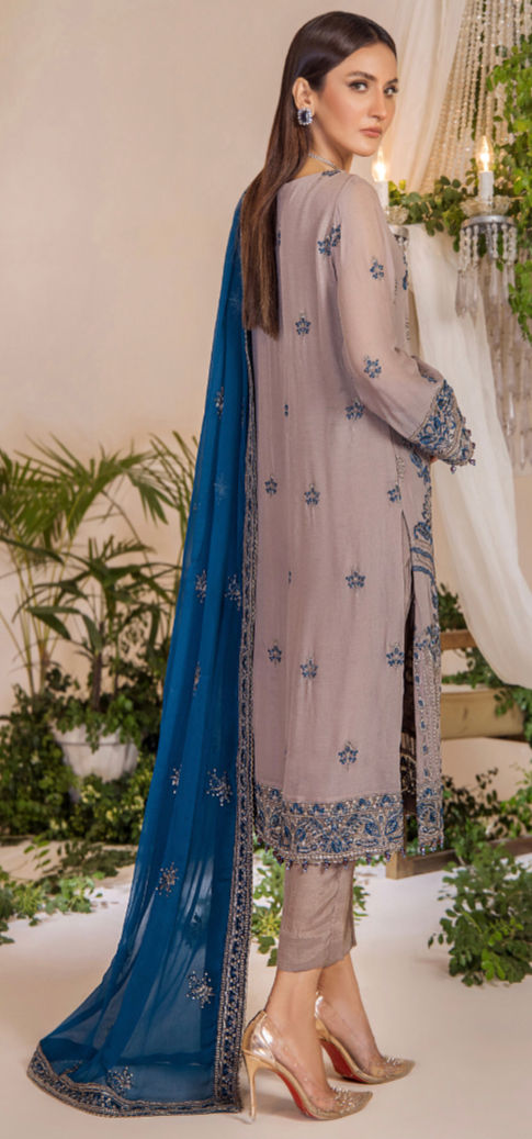 Thumbnail: Adan's Libas Lueur Semi-Stitched Chiffon Formal Collection – D-01