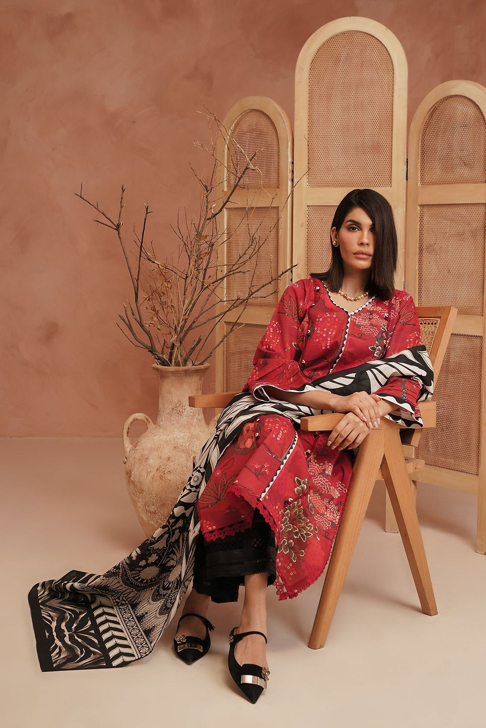 Thumbnail: Manara Ready to Wear Khaddar 3Pc - Faha