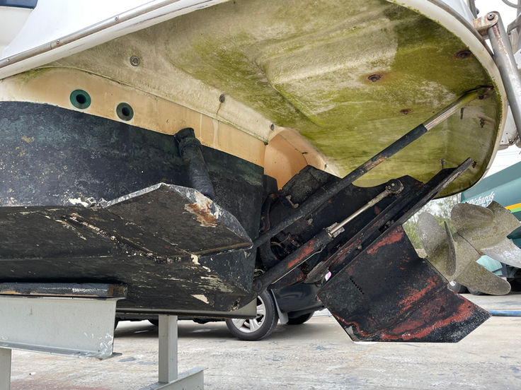 Dirty boat bottom