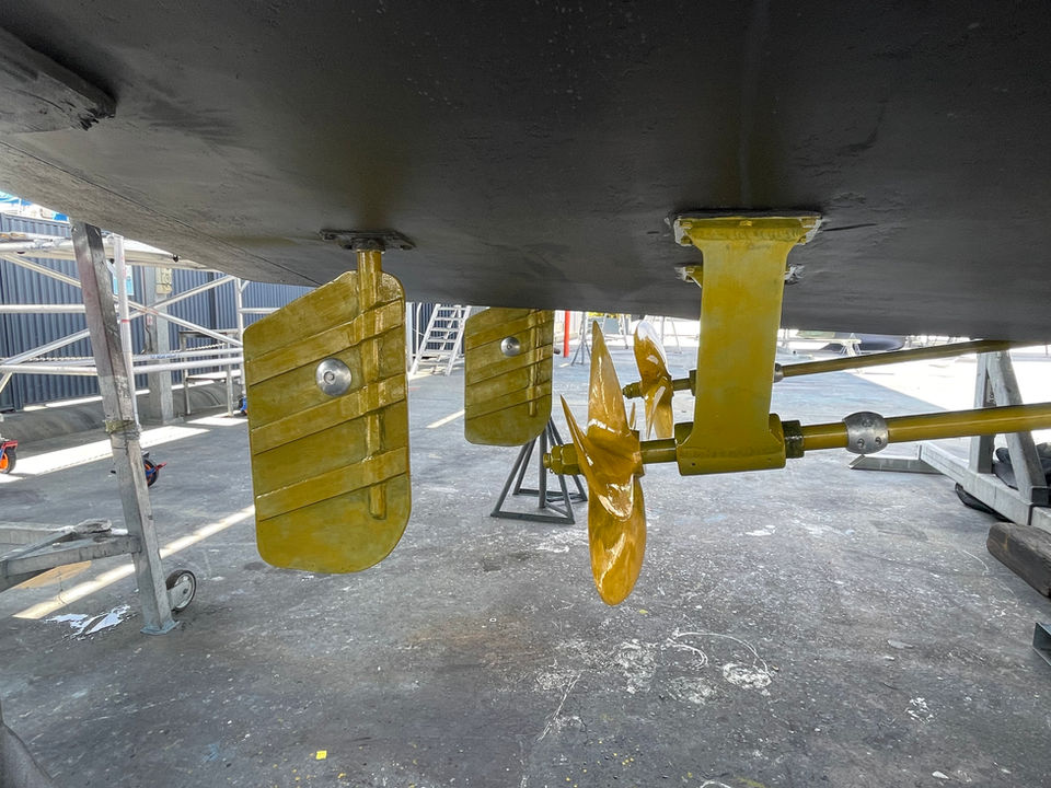 Boat running geat with Propspeed applied