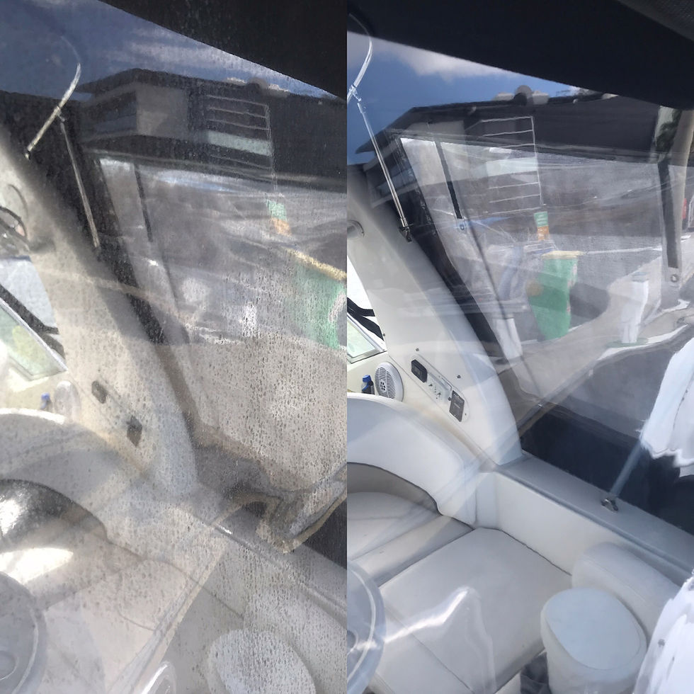 Clear vinyl boat clears protected with IMAR Protective Polish #302