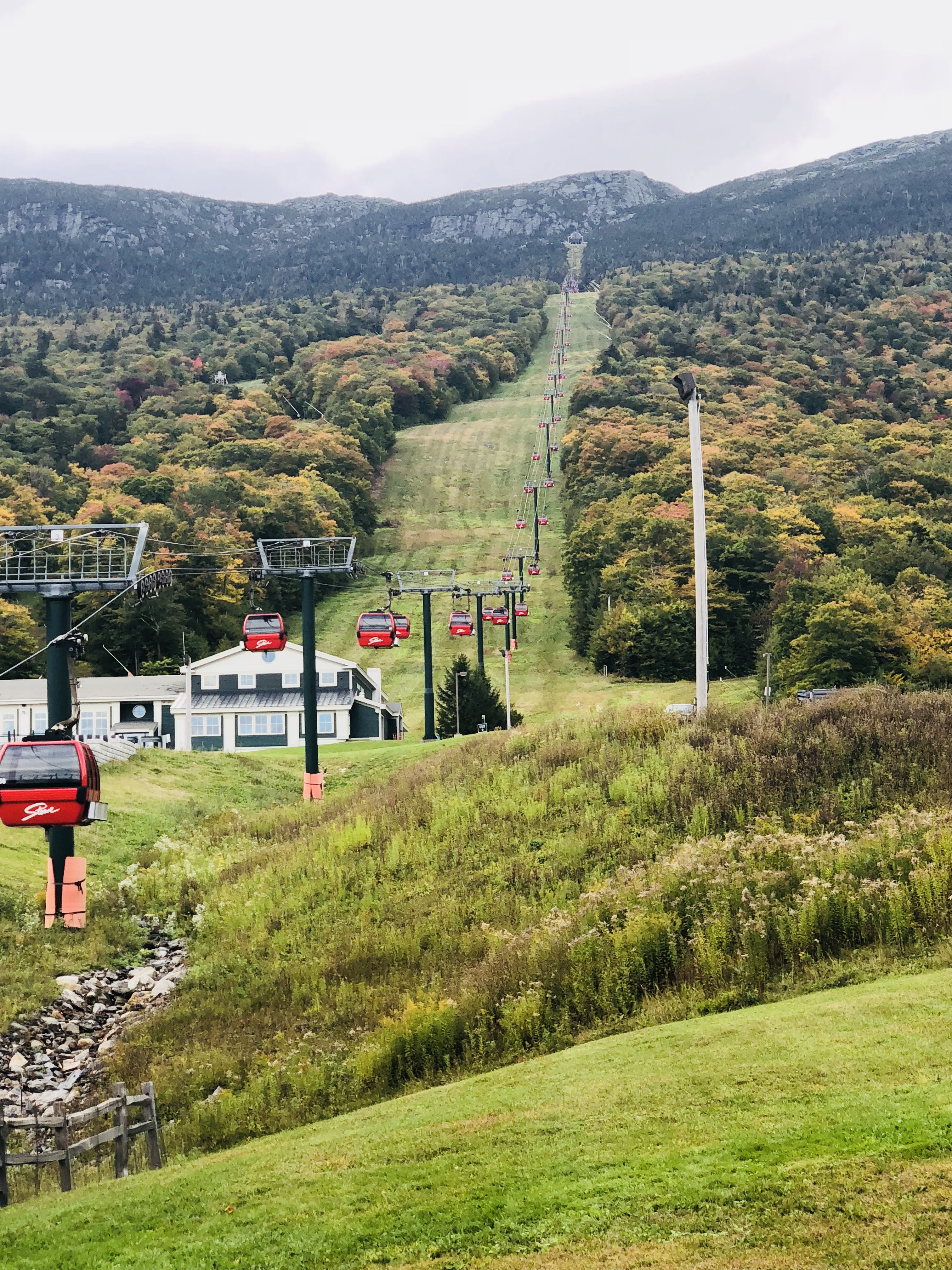 Gondola ride to Mount Mansfield in fall