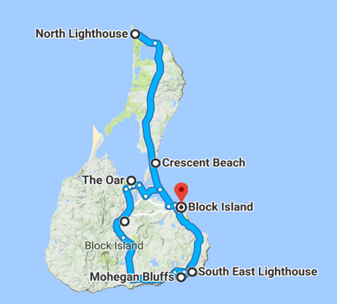 We landed at the pier, picked up our bikes and started riding through the following road map. 