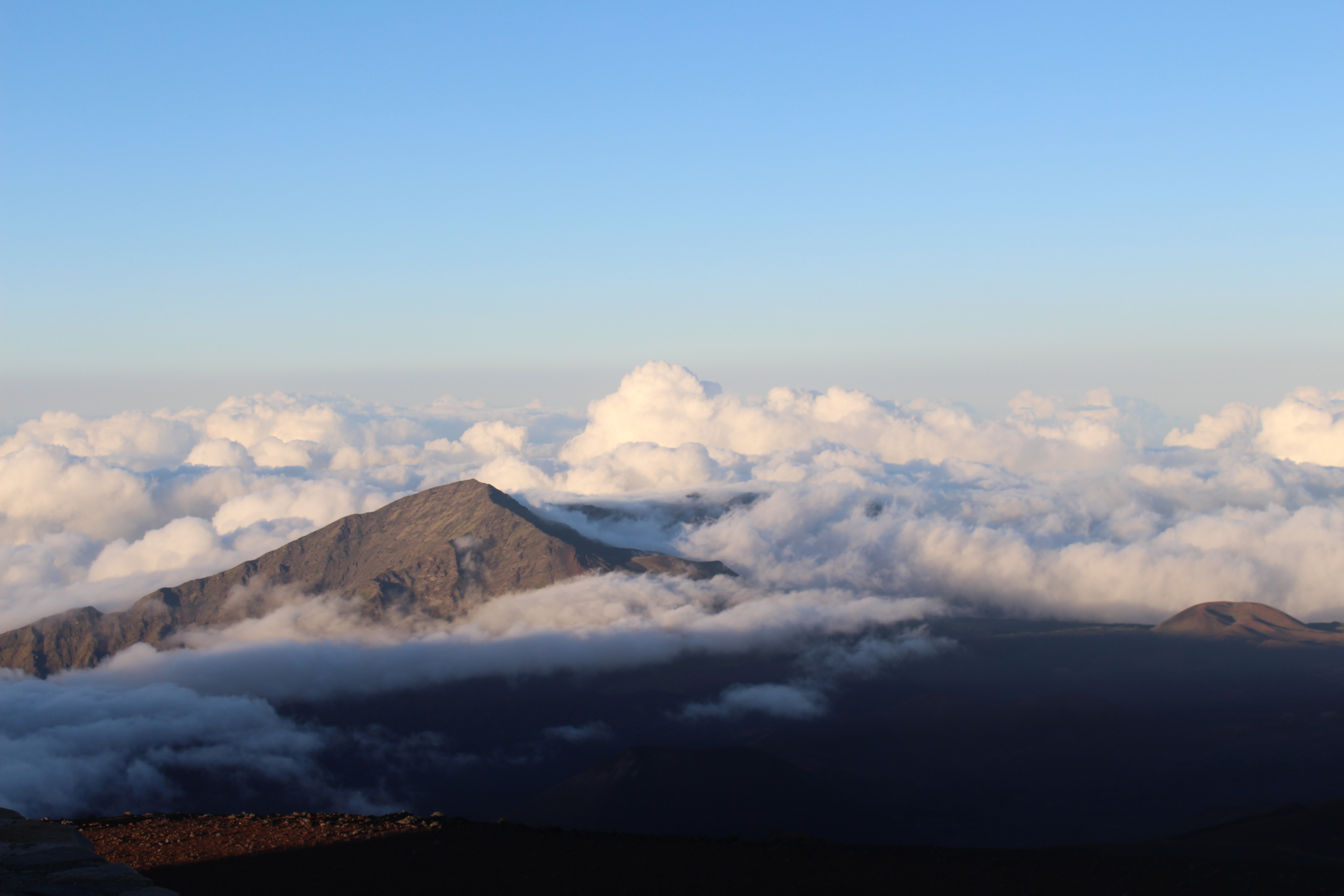 Over the clouds at Haleakala Mountains