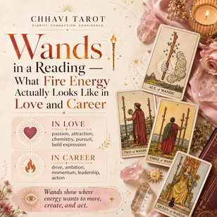 Wands in a Reading — What Fire Energy Actually Looks Like in Love and Career