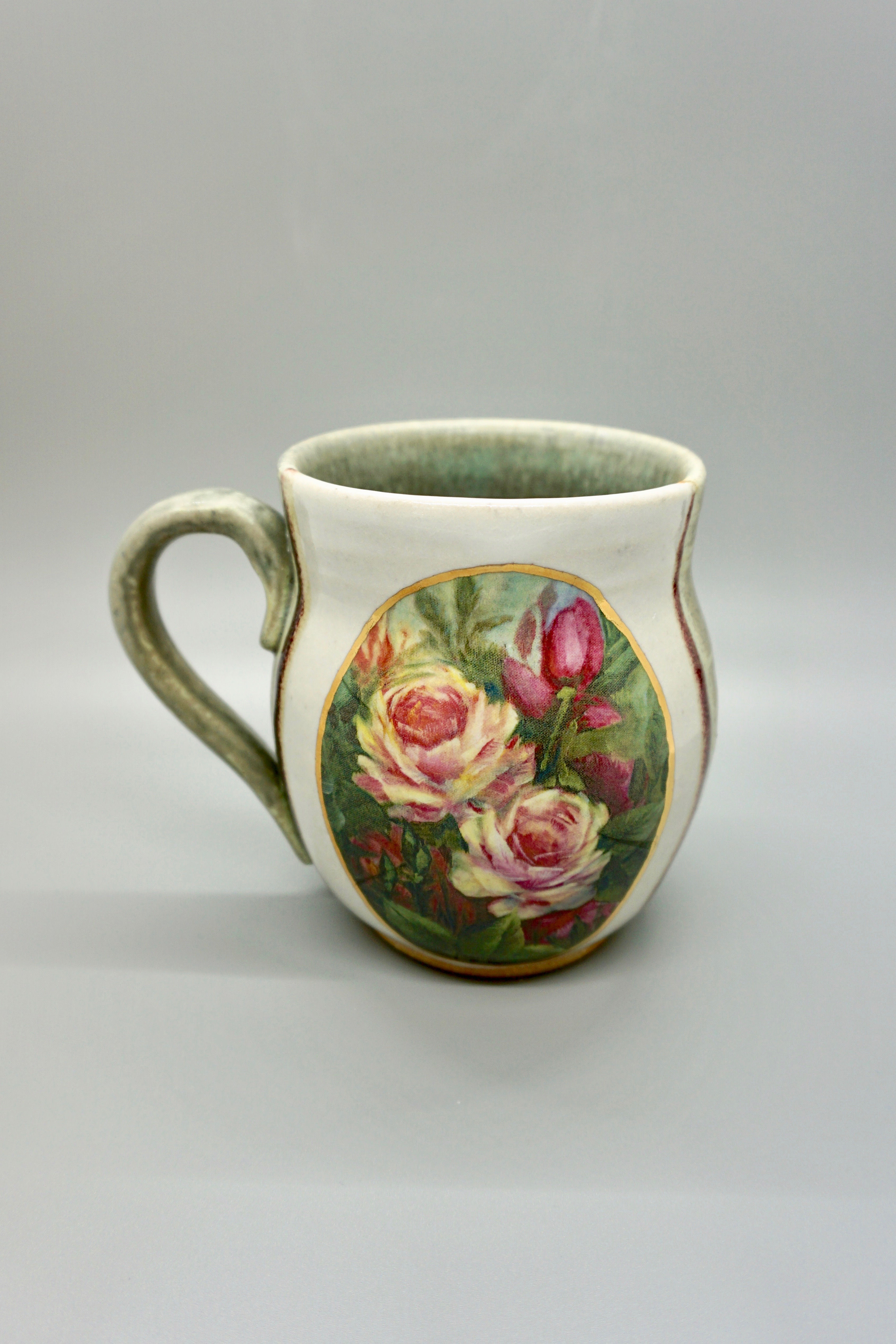 Sage Green Roses Mug