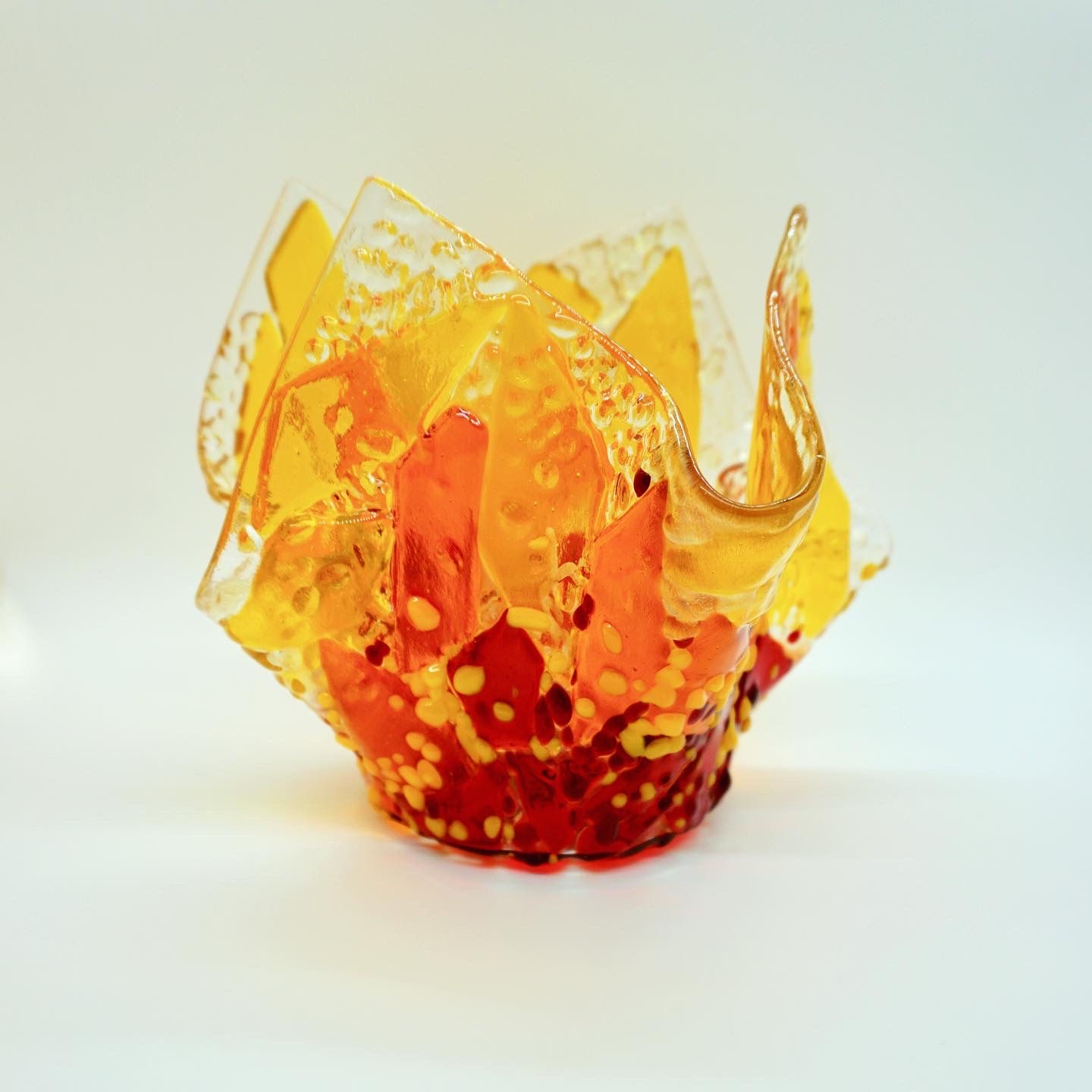 Flames Draped Glass Bowl