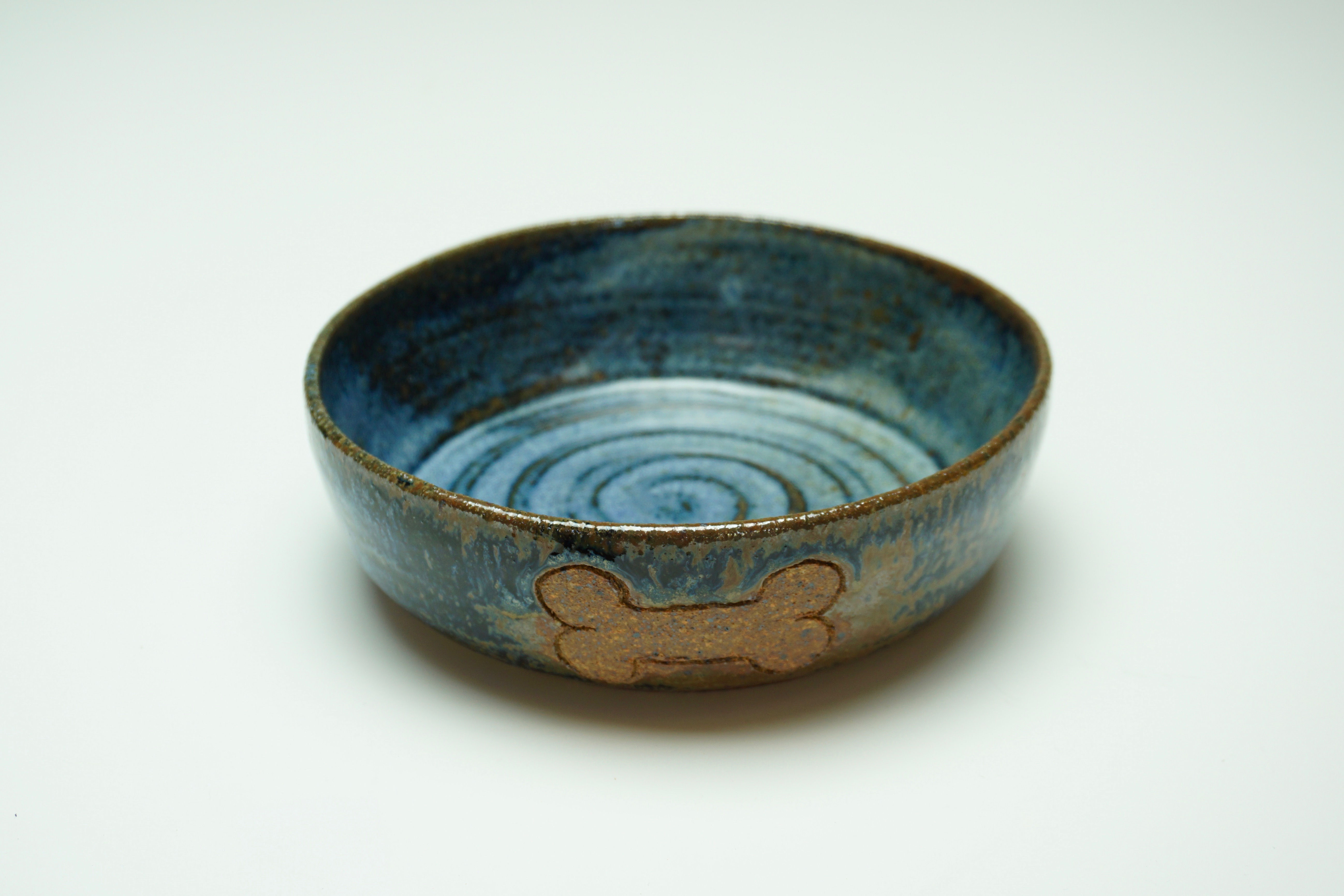 Pet Food Bowl, Bone, Dark Blue