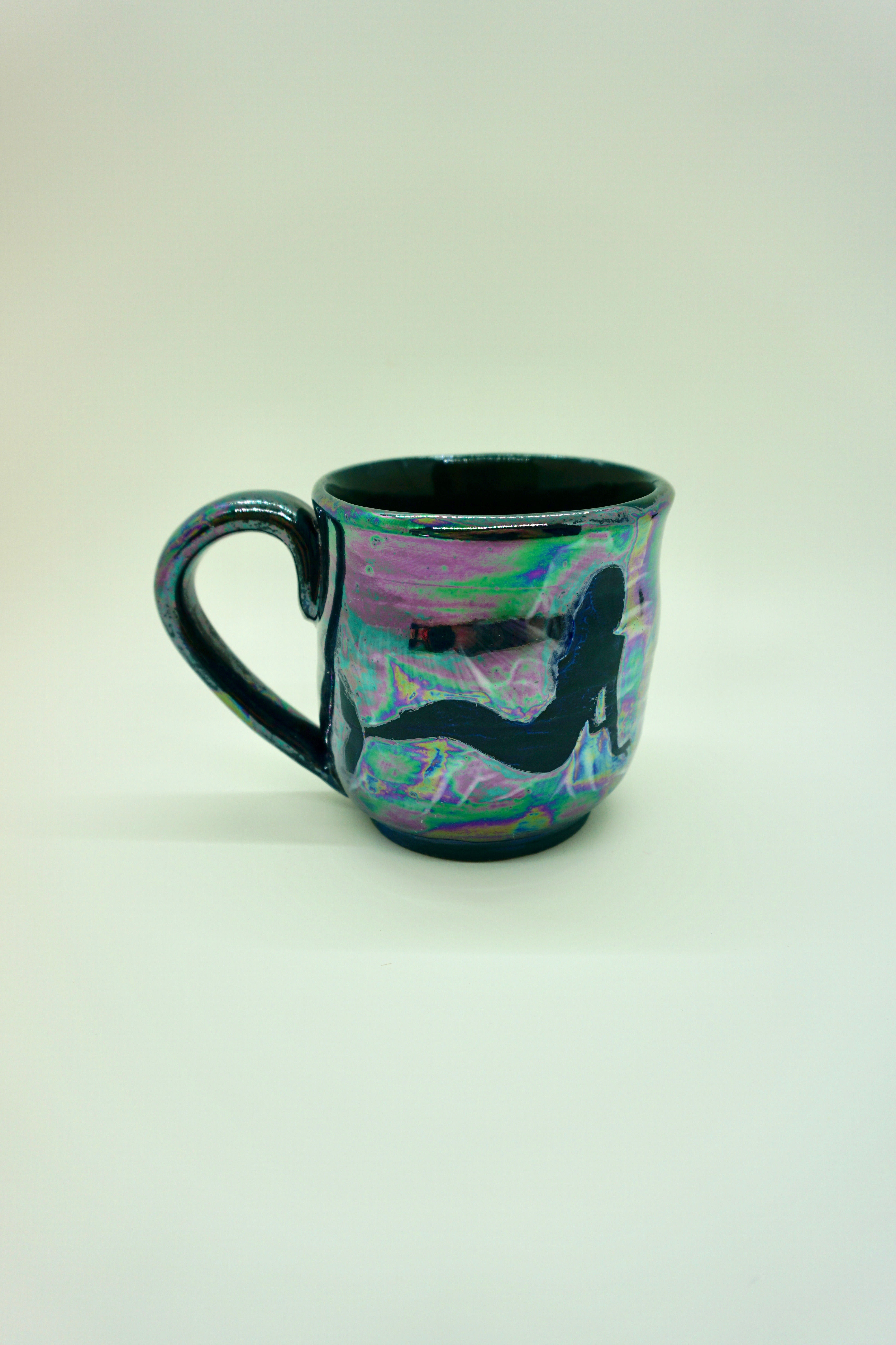 Small Dark Green Porcelain Mermaid Mug