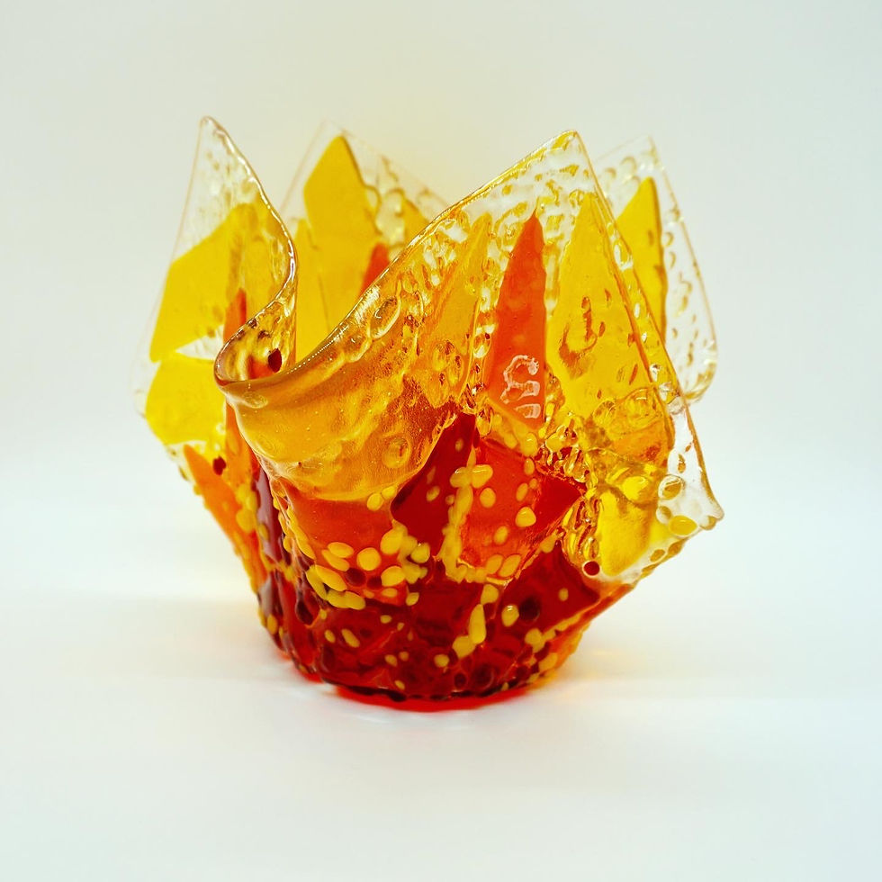 Thumbnail: Flames Draped Glass Bowl