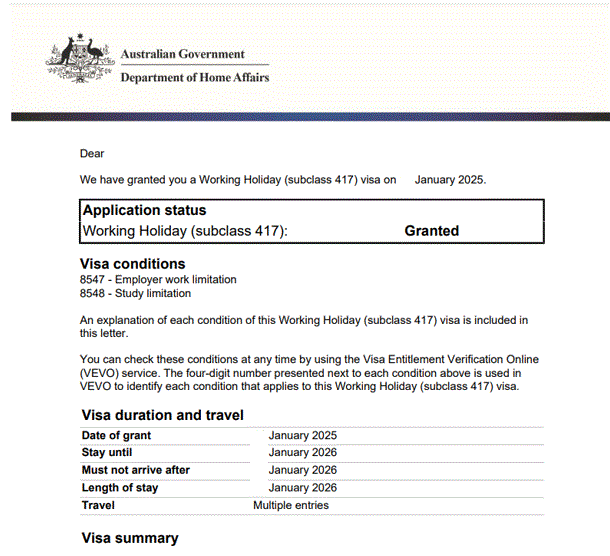 Visa example